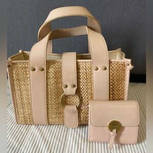 Chloe Woven Tote Bag with Chloe matching wallet (auth card included)